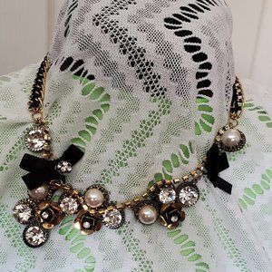 Betsey Johnson Chunky Rose Diamond Necklace